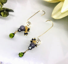 Gold Swirl Earrings With Swarovski Crystals
