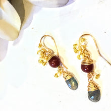 Red Agate and Labradorite Earrings