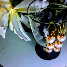 Gold Wire Wrapped Pearl Earrings
