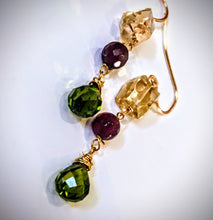 Petite Lemon Quartz, Agate, and Sworvski Crystal Earrings