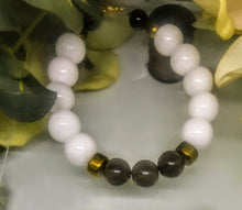 Marble and Smoky Quartz Bracelet