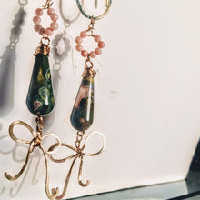 Angel Skin Coral and Fancy Jasper Edwardian Revival Bow Earrings