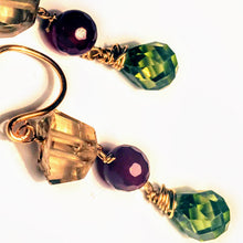 Petite Lemon Quartz, Agate, and Sworvski Crystal Earrings