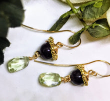 Garnet and Green Amethyst Earrings