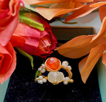 Carnelian and Aquamarine Rings