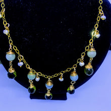Morganite and Peridot Briolette Necklace